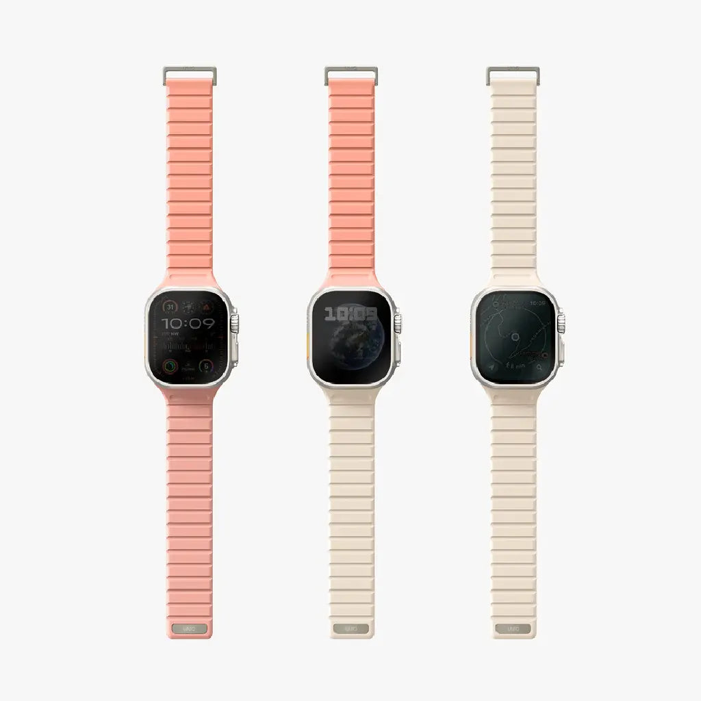 Uniq Revix Evo Reversible Magnetic Apple Watch Strap 49/45/44/42MM – Pink / Ivory