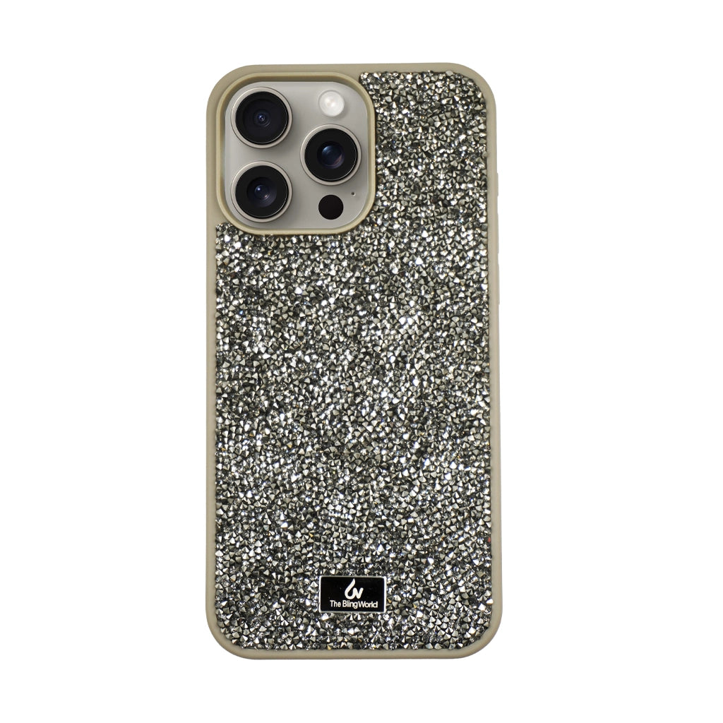 Crystal Studded Phone Case for iPhone 15 pro Max -Rose Gold