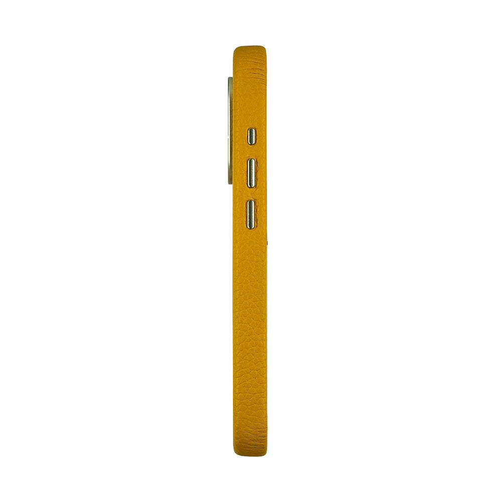 A-case Amur Genuine Leather case for iPhone 16 Series - Yellow