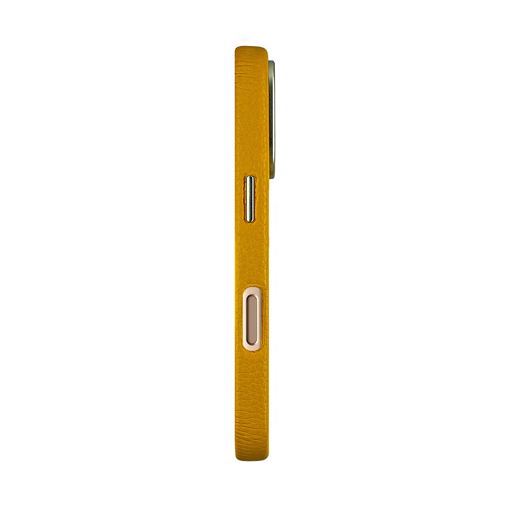 A-case Amur Genuine Leather case for iPhone 16 Series - Yellow