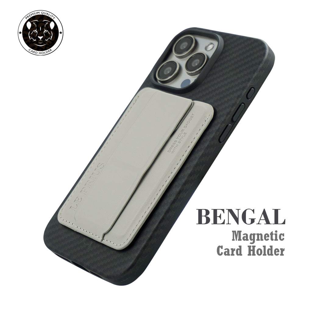 Bengal Card Holder with Magnetic Grip and Extendable Stand-Gray