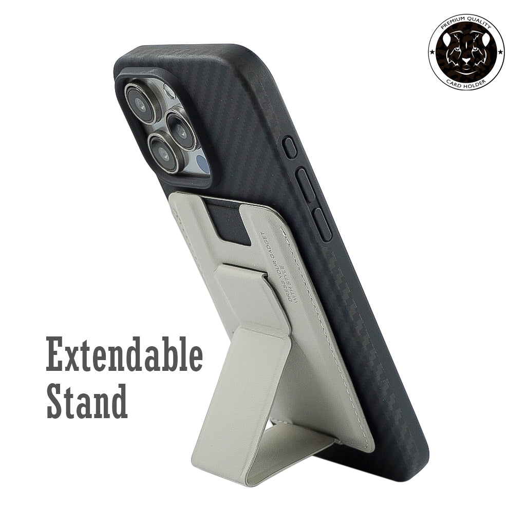 Bengal Card Holder with Magnetic Grip and Extendable Stand-Gray